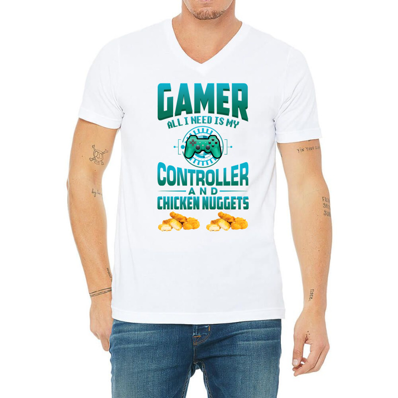 Gamer  For Kids Adults Video Games Chicken Nuggets V-neck Tee | Artistshot