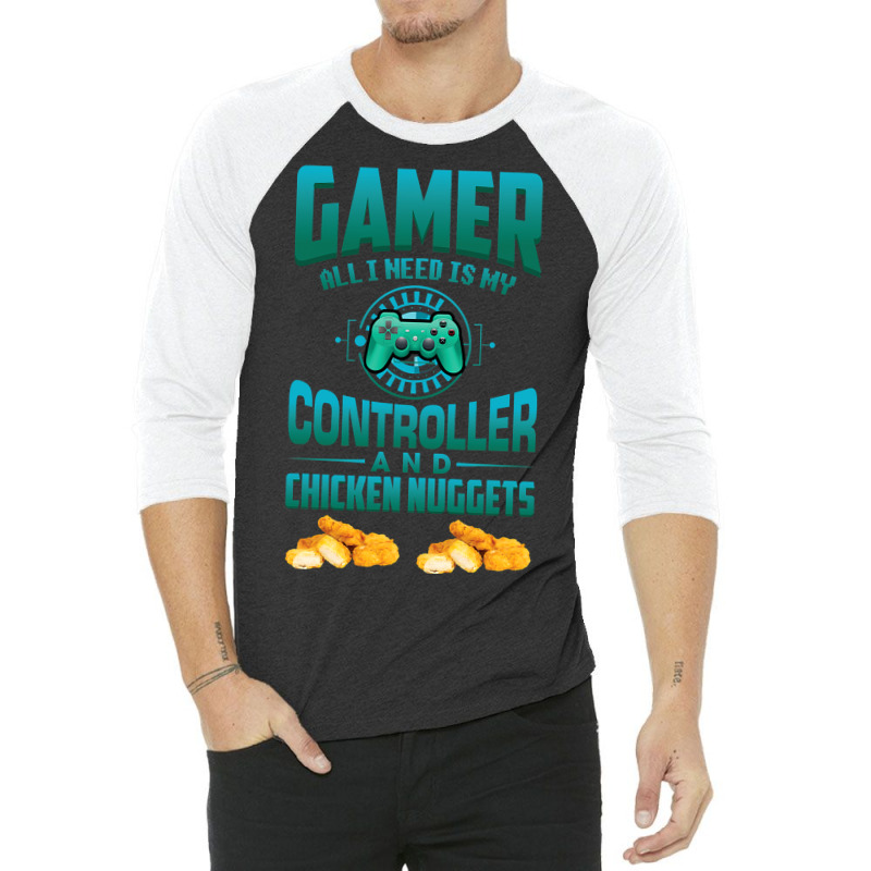 Gamer  For Kids Adults Video Games Chicken Nuggets 3/4 Sleeve Shirt | Artistshot