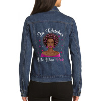 Music Vintage Rainbow Breast Funny Gift Ladies Denim Jacket | Artistshot