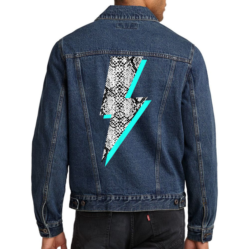 Snakeskin Lightning Bolt Animal Print T Shirt Men Denim Jacket by liobuthieleb3 | Artistshot