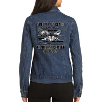 Us Naval Swcc (back Design) Pullover Hoodie Ladies Denim Jacket | Artistshot