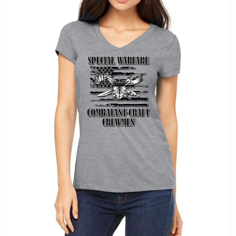 Us Naval Swcc (back Design) Pullover Hoodie Women's V-Neck T-Shirt by munceylsareiasjr | Artistshot