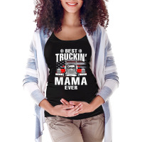 Best Truckin' Mama Ever Usa Flag Father's Day T Shirt Maternity Scoop Neck T-shirt | Artistshot