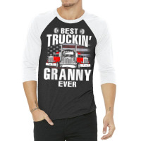 Best Truckin' Granny Ever Usa Flag Father's Day T Shirt 3/4 Sleeve Shirt | Artistshot