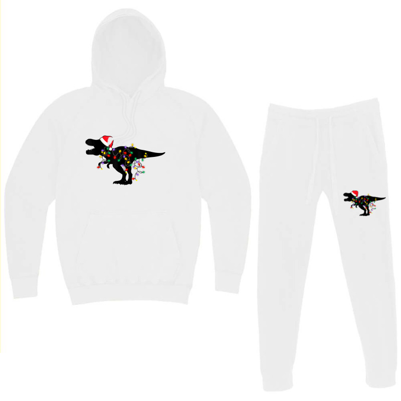 Dinosaur Christmas Lights T Rex Xmas Pajamas Boys Kids Adult Graphic Hoodie & Jogger Set | Artistshot