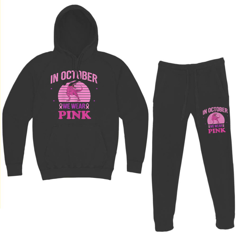 In October We Wear Pink Dinosaurs Witch Breast Cancer Hoodie & Jogger set by MadisonDesign | Artistshot