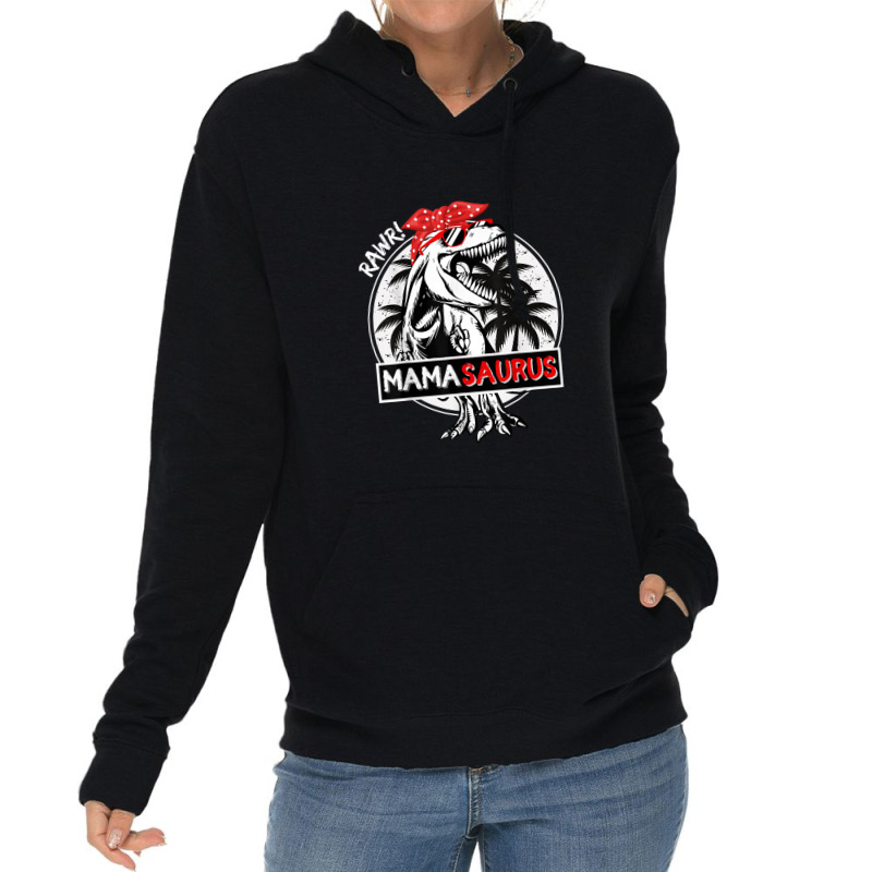 Funny Mamasaurus T Rex Dinosaur Mama Saurus Mother's Family Retro Lightweight Hoodie | Artistshot