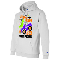 Happy Halloween Crushing Pumpkin Monster Truck Dinosaur Funny Gifts Me Champion Hoodie | Artistshot