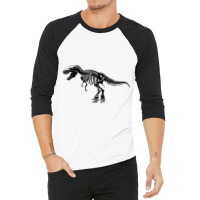 T Rex Trex Dino Dinosaur Black White Sceleton Art Mens My Favorite 3/4 Sleeve Shirt | Artistshot