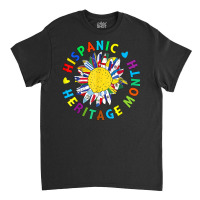 National Hispanic Heritage Month Sunflower Latin Flags T Shirt Classic T-shirt | Artistshot