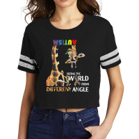 Giraffe Autism Seeing The World From Different Angle Tshirt T Shirt Scorecard Crop Tee | Artistshot