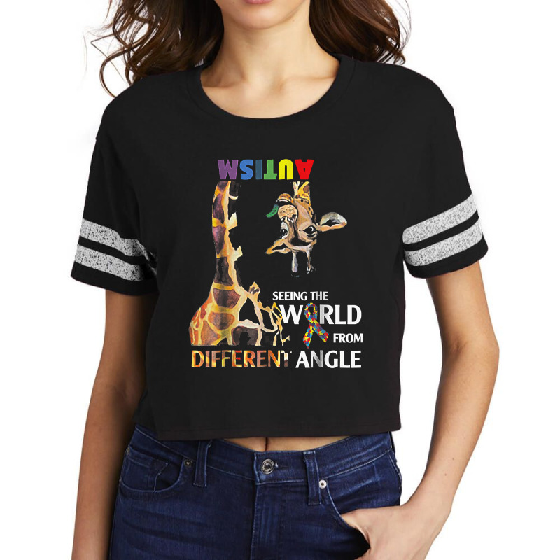 Giraffe Autism Seeing The World From Different Angle Tshirt T Shirt Scorecard Crop Tee by sieuduong86 | Artistshot