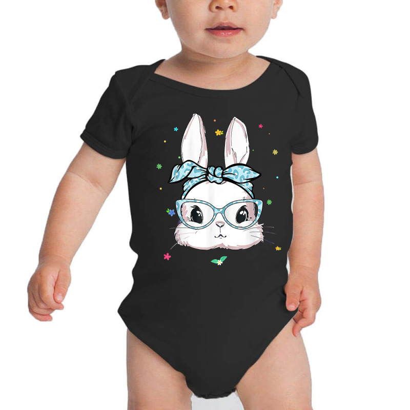 Cute Rabbit Bunny Face Leopard Glasses Headband Easter Day T Shirt Baby Bodysuit by tuckeynkriccijea | Artistshot