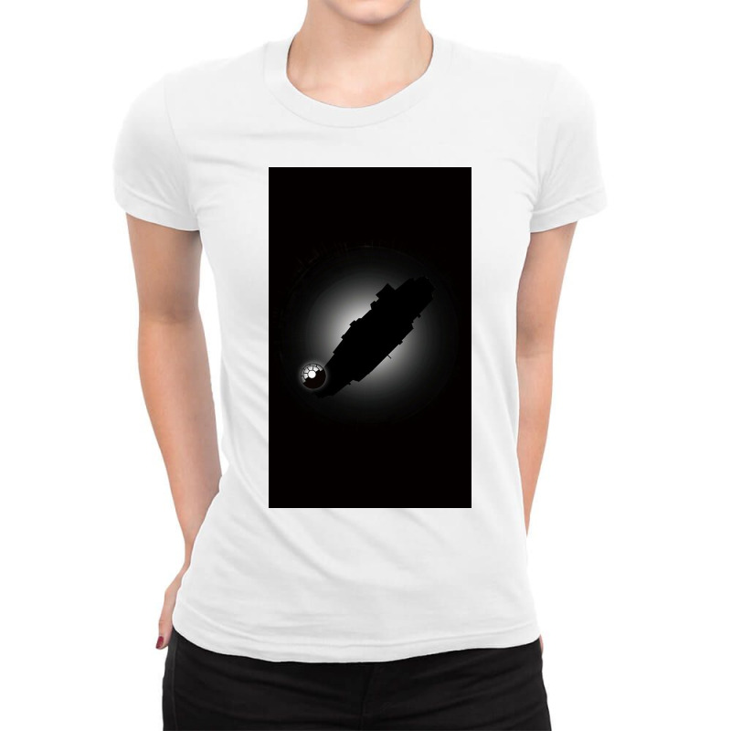 Millennium Falcon Silhouette Ladies Fitted T-Shirt by Formanifc | Artistshot