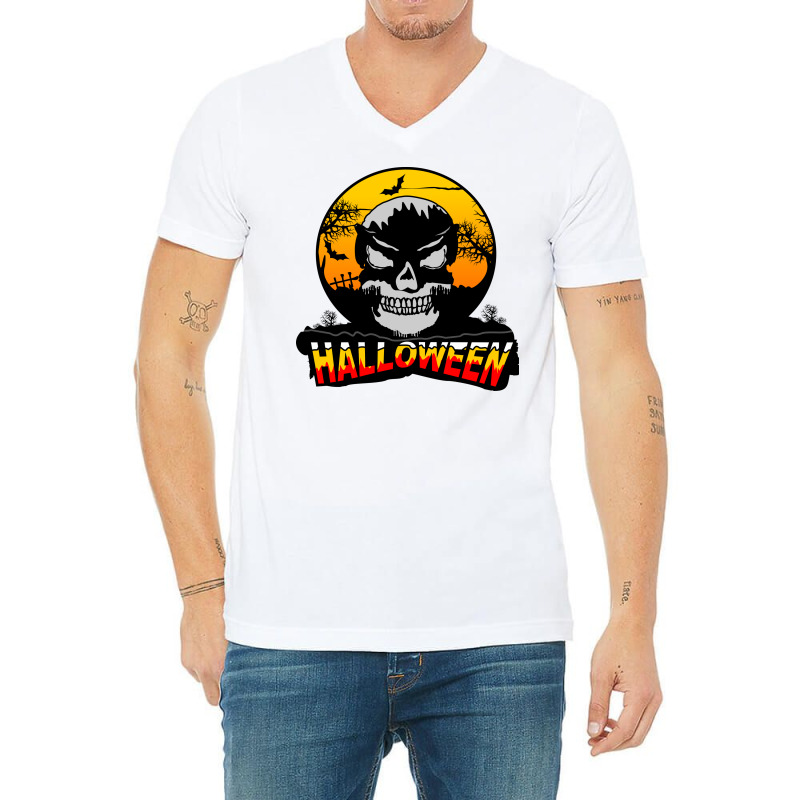 Halloween Graphic T-shirt Design And Typography V-neck Tee | Artistshot