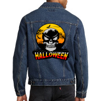 Halloween Graphic T-shirt Design And Typography Men Denim Jacket | Artistshot