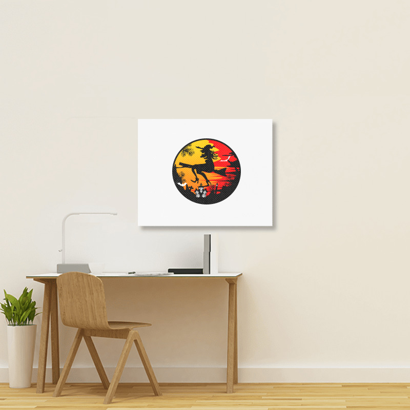 Halloween Graphic T-shirt Design And Typography Landscape Canvas Print | Artistshot