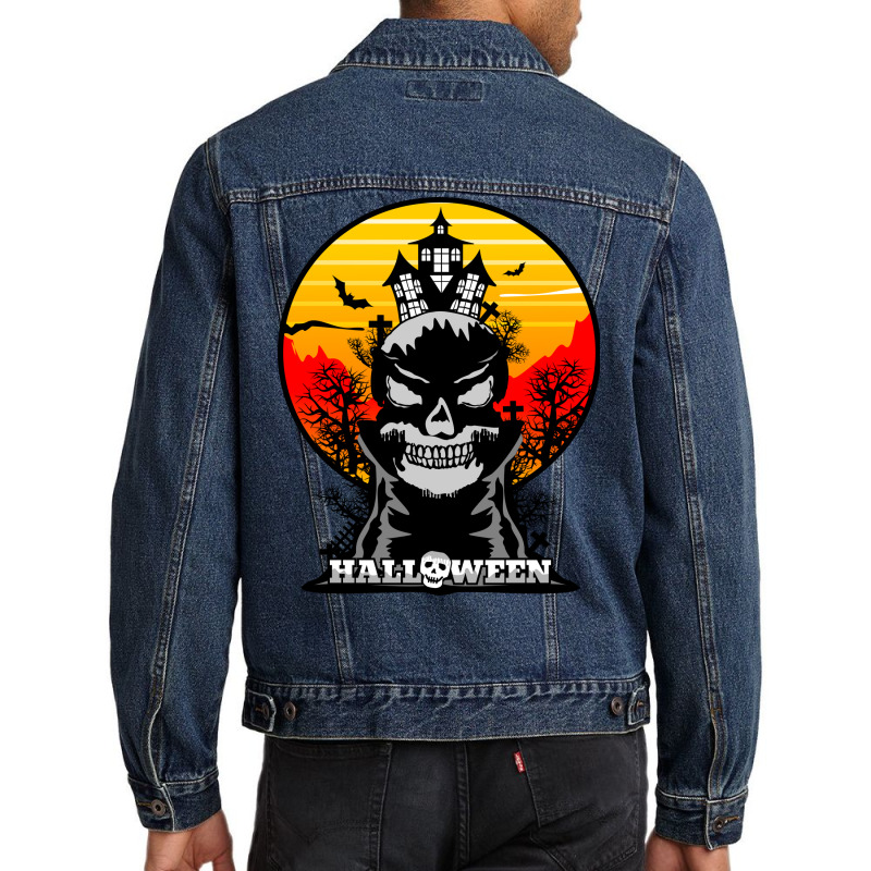 Halloween Graphic T-shirt Design And Typography Men Denim Jacket | Artistshot