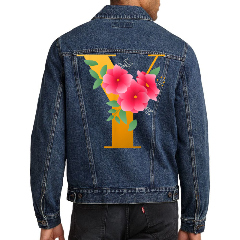 Floral Y Alphabet Cute Initial Monogram Letter Y Graphic T Shirt Men Denim Jacket by butacnlzaidelpz | Artistshot