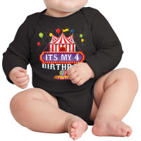 It's My 4th Birthday Ringmaster Kids Circus Party B Day T Shirt Long Sleeve Baby Bodysuit | Artistshot