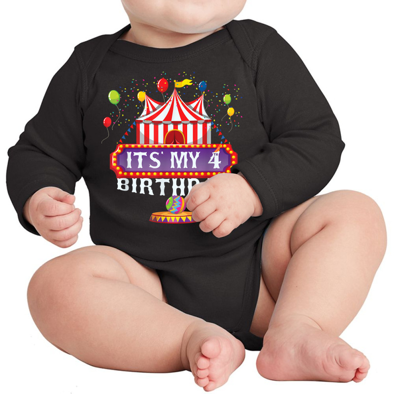 It's My 4th Birthday Ringmaster Kids Circus Party B Day T Shirt Long Sleeve Baby Bodysuit by liobuthieleb3 | Artistshot