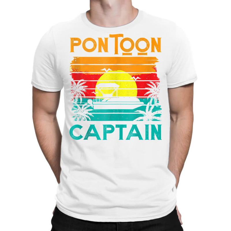 Funny Pontoon Captain Shirt Retro Vintage Style Pontoon Boat Tank Top T-shirt | Artistshot