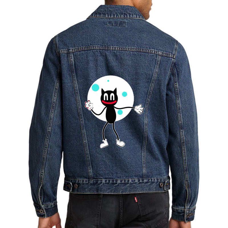 Cartoon Cat Men Denim Jacket by rochewoodworthillustration | Artistshot