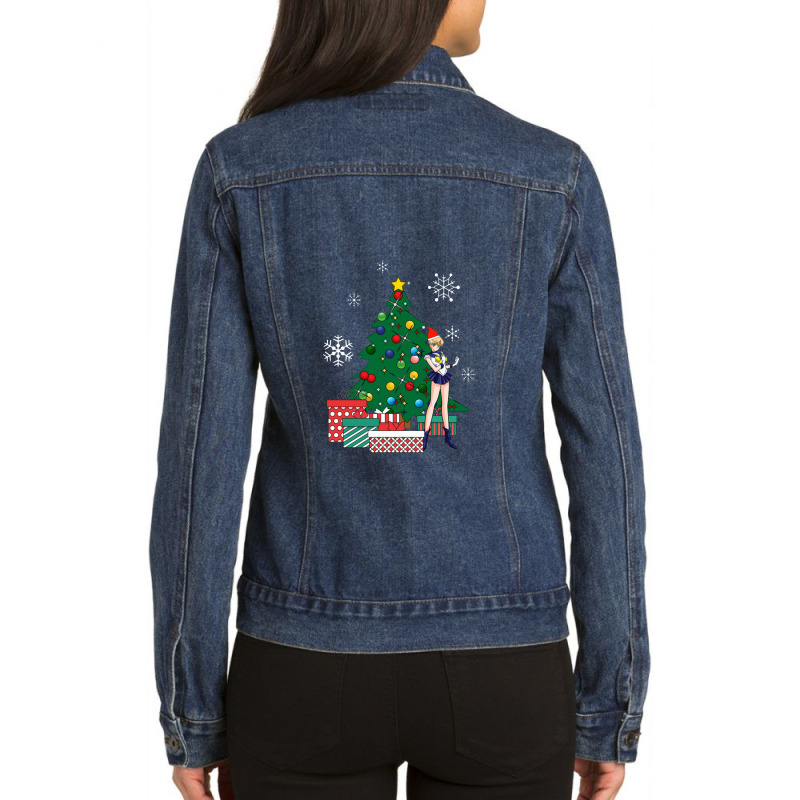 Uranus Around The Christmas Tree Sailor Moon Ladies Denim Jacket by acesenpaii | Artistshot