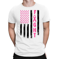 Fight Breast Survivor American Flag Breast Cancer Awareness Lover Gift T-shirt | Artistshot