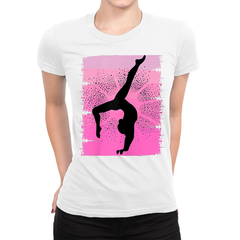 Pink Retro Gymnastics Girls Motivational Handstand Queen T Shirt Ladies Fitted T-Shirt by weidenkifinckvd | Artistshot