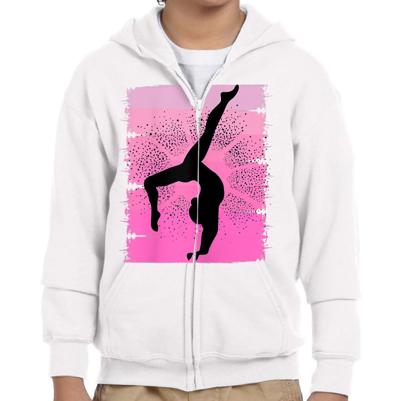 Pink Retro Gymnastics Girls Motivational Handstand Queen T Shirt Youth Zipper Hoodie by weidenkifinckvd | Artistshot