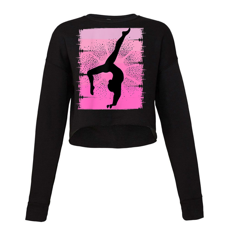 Pink Retro Gymnastics Girls Motivational Handstand Queen T Shirt Cropped Sweater by weidenkifinckvd | Artistshot