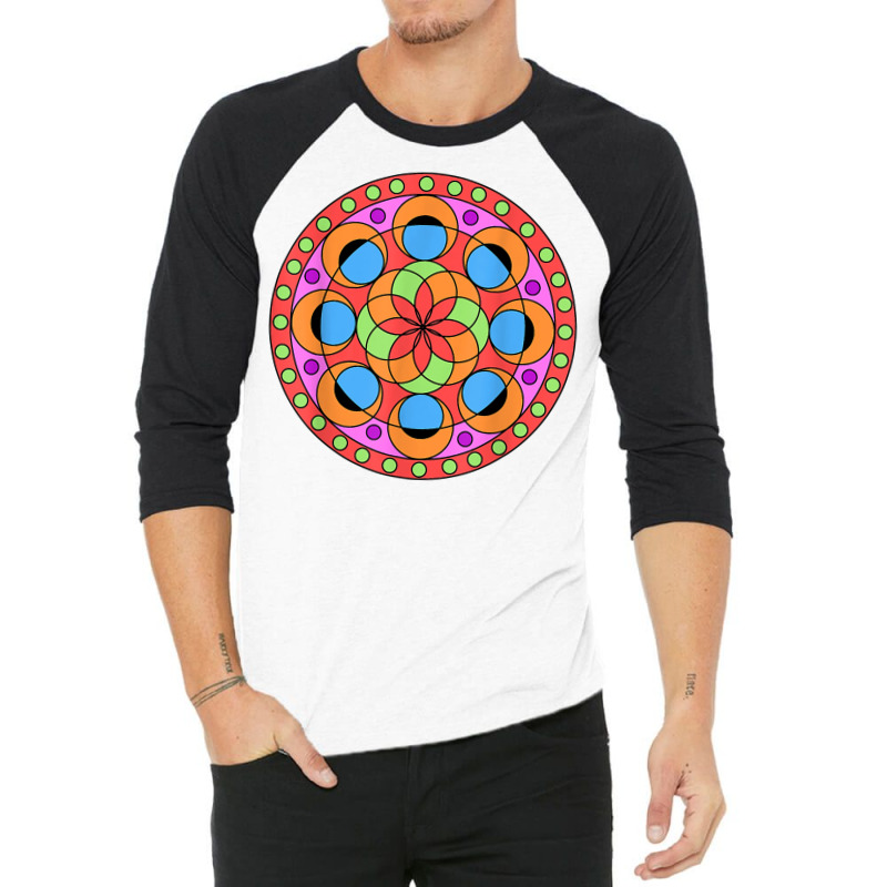 Kaleidoscope Mandala T Shirt 3/4 Sleeve Shirt by uekirstockpg | Artistshot