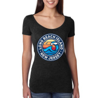 Long Beach Island New Jersey Nj Vintage Nautical Waves Desig T Shirt Women's Triblend Scoop T-shirt | Artistshot