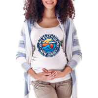 Long Beach Island New Jersey Nj Vintage Nautical Waves Desig T Shirt Maternity Scoop Neck T-shirt | Artistshot