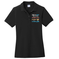 Just A Boy Who Loves Anime Ramen And Gaming Funny Gamer Ladies Polo Shirt | Artistshot