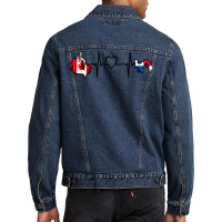 Canada Panama Flag Canadian Panamanian Heartbeat T Shirt Men Denim Jacket | Artistshot