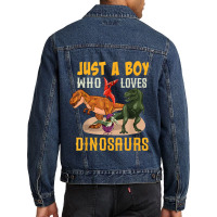 Just A Boy Who Loves Dinosaurs Young Paleontologist Men Denim Jacket | Artistshot