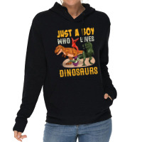 Just A Boy Who Loves Dinosaurs Young Paleontologist Lightweight Hoodie | Artistshot