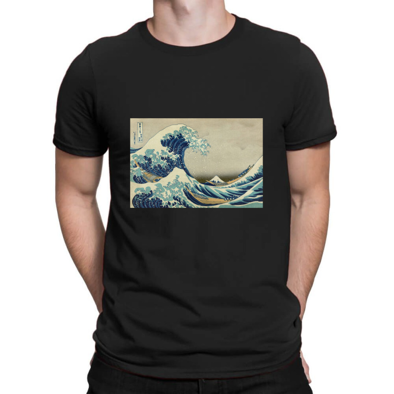 Great Wave Off The Coast Of Kanagawa By Katsushika Hokusai T-Shirt by acesenpaii | Artistshot