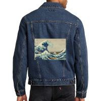 Great Wave Off The Coast Of Kanagawa By Katsushika Hokusai Men Denim Jacket | Artistshot