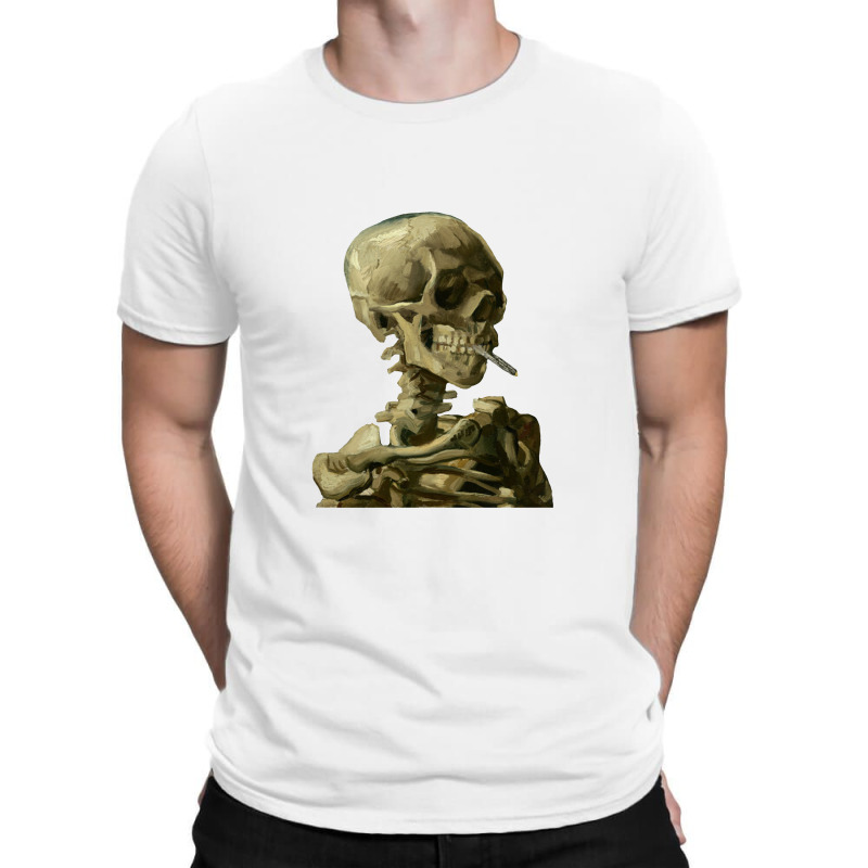 Skull With Burning Cigarette By Vincent Van Gogh T-Shirt by acesenpaii | Artistshot