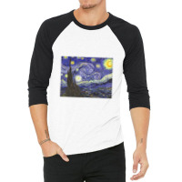 Starry Night By Vincent Van Gogh 3/4 Sleeve Shirt | Artistshot