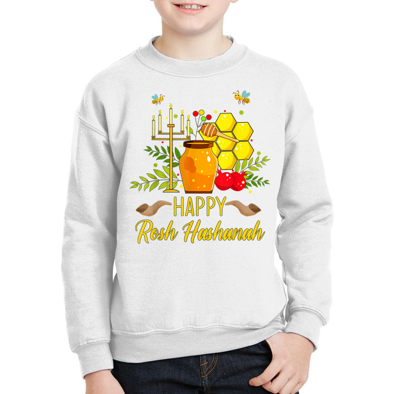 Happy Rosh Hashanah Shana Tova Jewish New Year Honey Shofar T Shirt Youth Sweatshirt | Artistshot