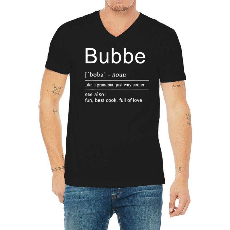 Yiddish & Jewish Grandma Bubbe T Shirt V-neck Tee | Artistshot