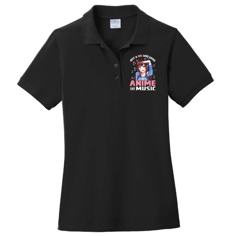 Just A Girl Who Loves Anime And Music Anime Lover Teen Girls Ladies Polo Shirt by Juan-Design | Artistshot