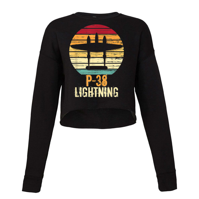 Vintage Warbird P 38 Lightning Fighter Airplane T Shirt Cropped Sweater by milkeyderamse | Artistshot