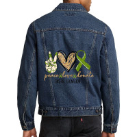 Womens Organ Donation Peace Love Donate Give Someone Life Donate Funny Men Denim Jacket | Artistshot