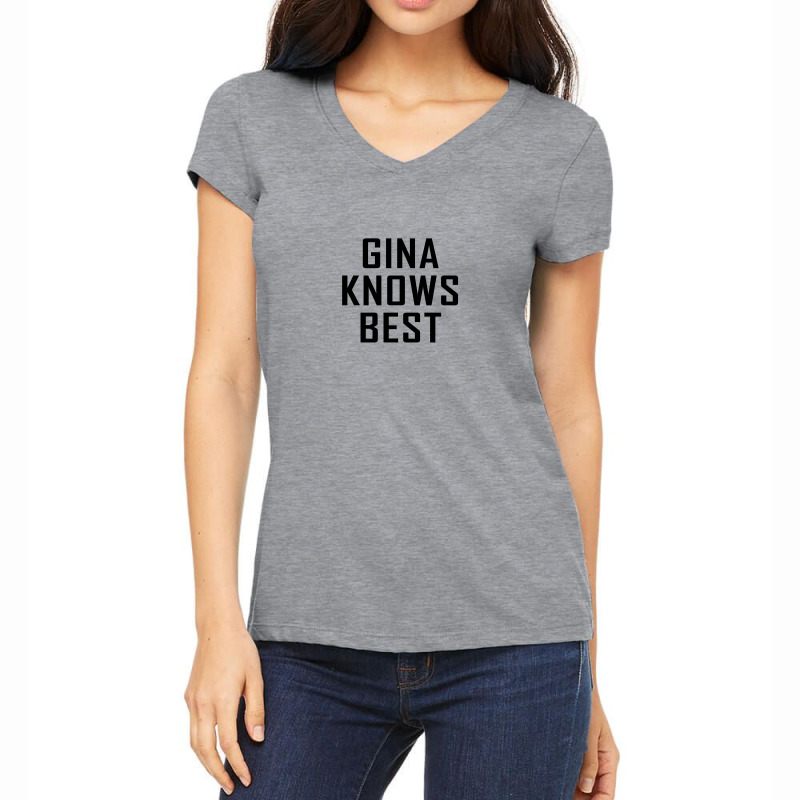 Gina Knows Best Women's V-Neck T-Shirt by honeysuckle | Artistshot