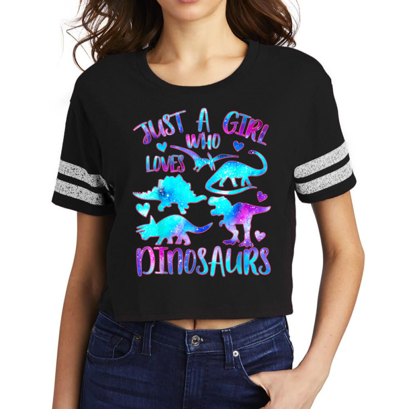 Just A Girl Who Loves Dinosaurs  Dinosaur Theme Teen Girls Scorecard Crop Tee by Juan-Design | Artistshot